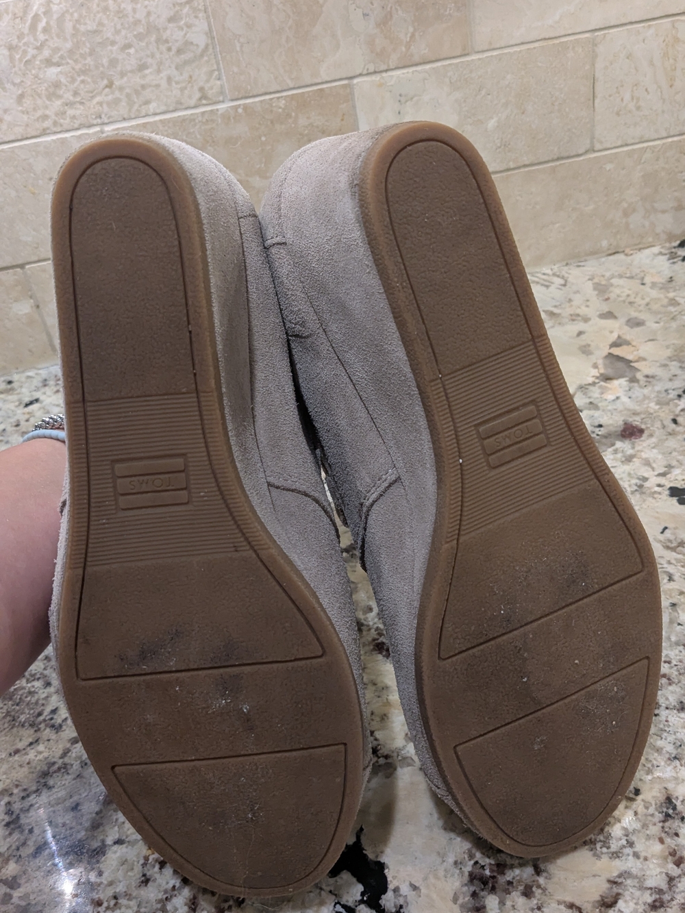 Toms Suede Wedge Ankle Boots in Light Taupe - Picture 4 of 8